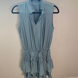 Short dress with gathered waist